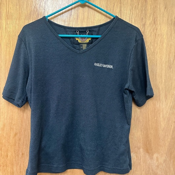 Harley-Davidson Black V-Neck Tee - Picture 1 of 4